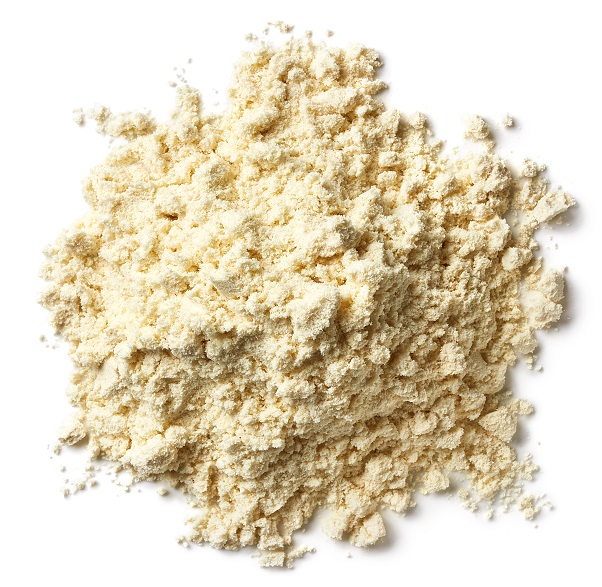 Protein powder isolated on white background Small